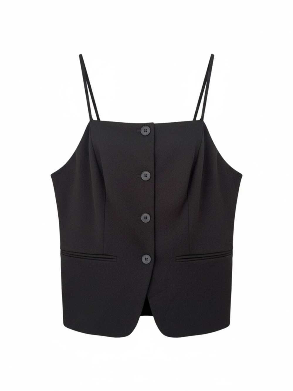 Express Women Vest, Spaghetti Straps, button Front, Front Pockets.